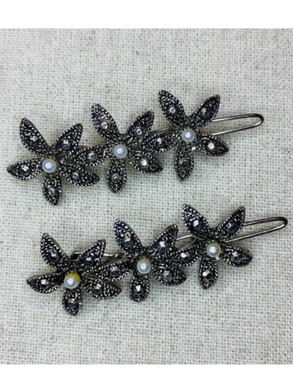 Lord & Taylor | Hair Barrettes | Marcasite & Pearl Harpins